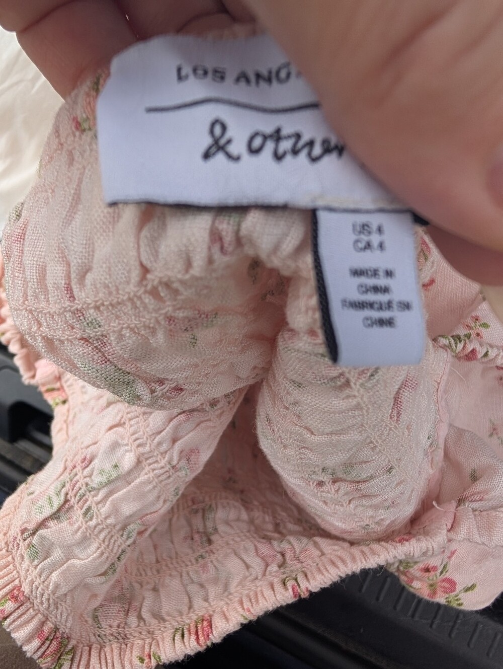 & Other Stories Ivory Floral Puff-Sleeve Midi Dress with Side Slit - Picture 3 of 4
